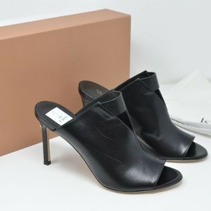 Via Spiga Mira Heels Leather Peep Shoes Black
